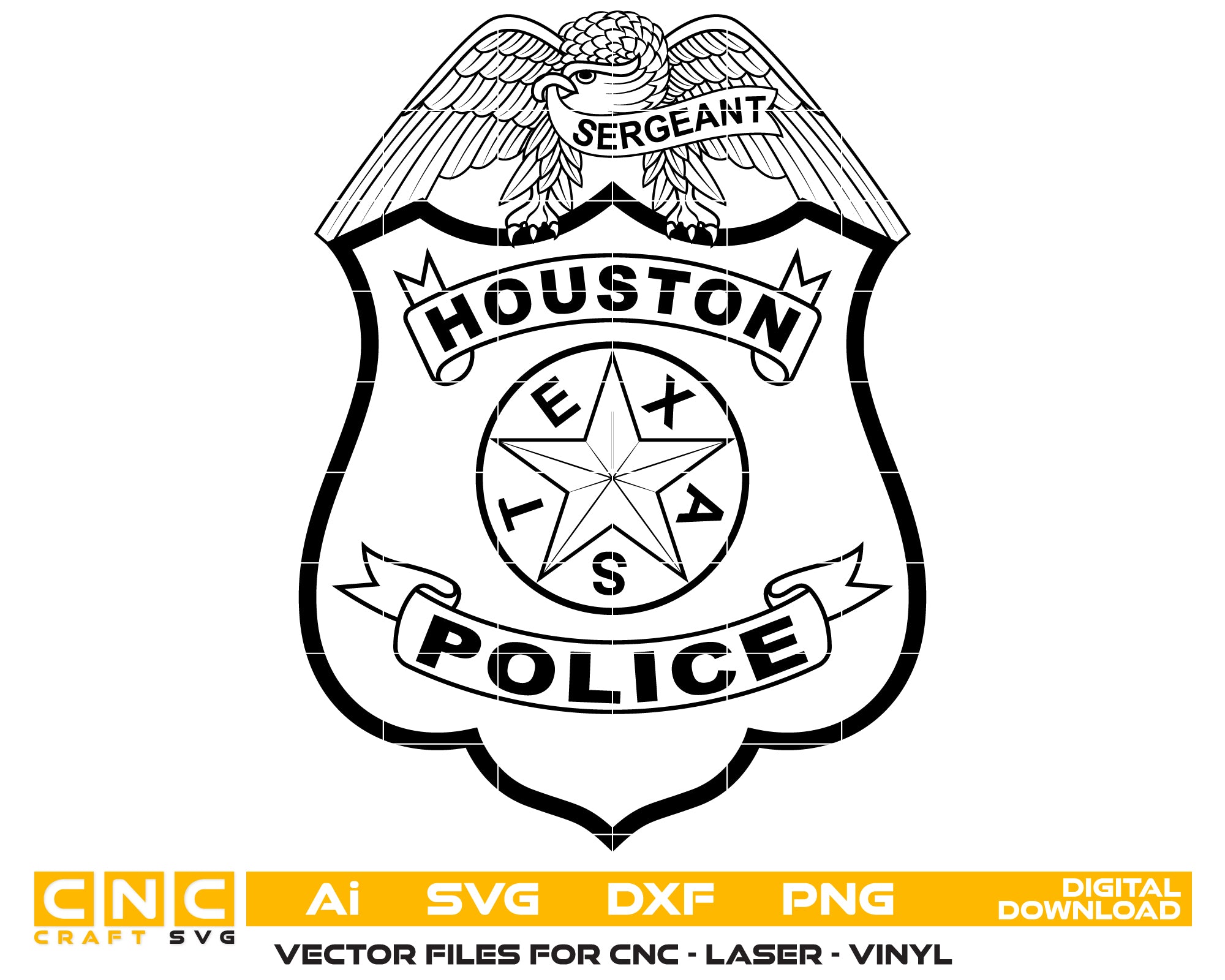 Houston Police Sergeant Badge SVG