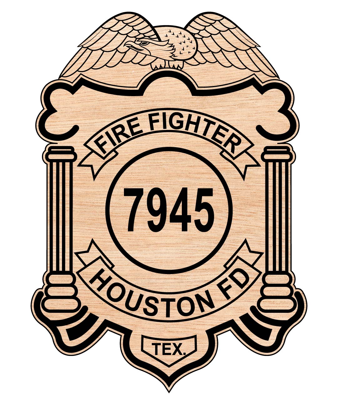 Houston Fire Department Badge SVG, HFD Firefighter Pendant Vector, Houston Fire Logo SVG, Firefighter Mini Badge Design, HFD Emblem Vector, Fire Department Logo SVG