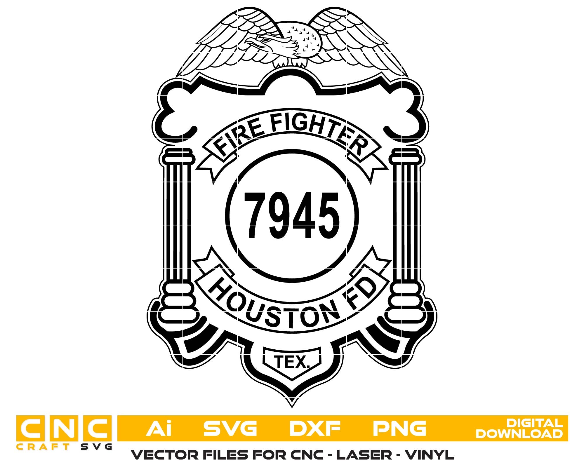 Houston Fire Department Badge SVG, HFD Firefighter Pendant Vector, Houston Fire Logo SVG, Firefighter Mini Badge Design, HFD Emblem Vector, Fire Department Logo SVG