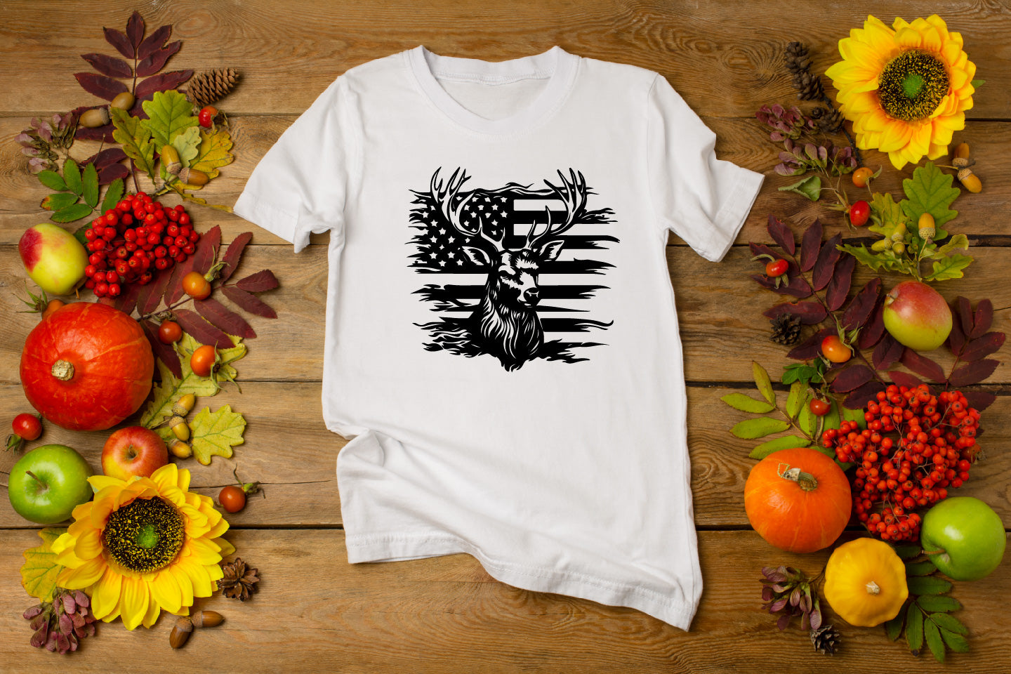 Hunting Clipart American Flag Deer Vector Art – Digital Download