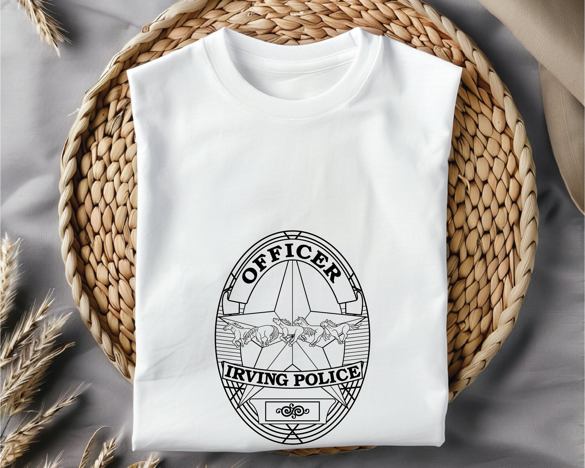 Irving Police Officer Badge SVG, Irving Police Vector File, Irving Law Enforcement Logo, Police Badge SVG for Engraving, Irving Police Design