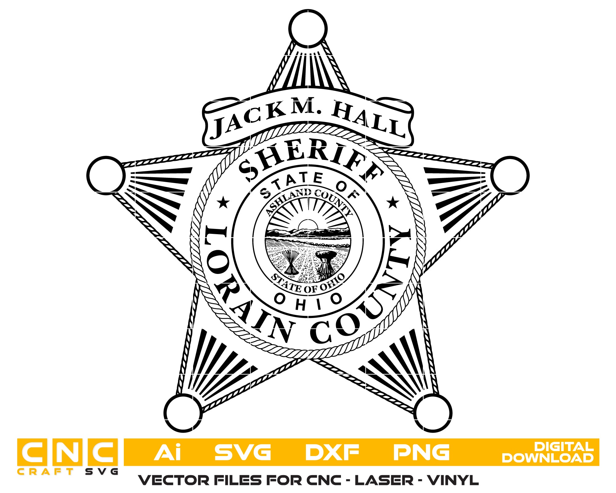 Jack M. Hall, Lorain County Sheriff's Office Badge