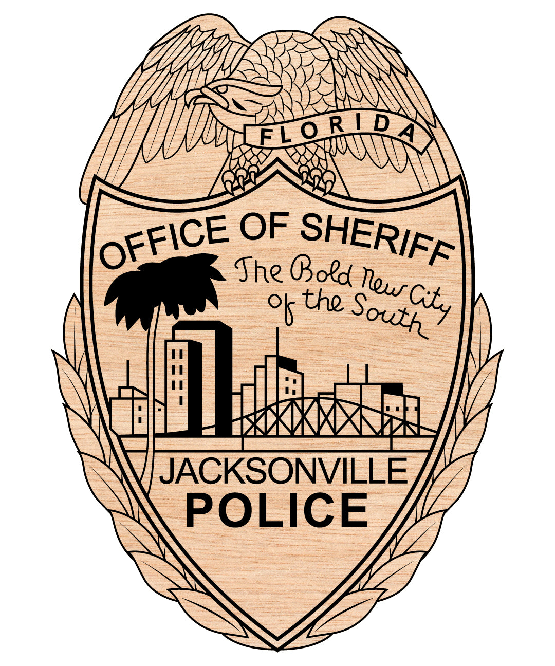 Jacksonville Police Officer Sheriff Badge SVG, Florida Law Enforcement Emblem, Jacksonville Sheriff Badge Vector, Police Officer Badge SVG, Jacksonville FL Badge