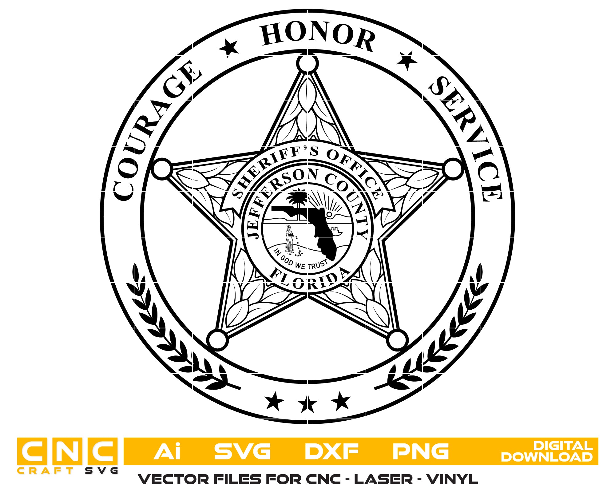 Jefferson County Emergency Management Sheriff Badge SVG, County Sheriff Badge Vector, Emergency Management Emblem, Law Enforcement Badge SVG, Jefferson County Badge