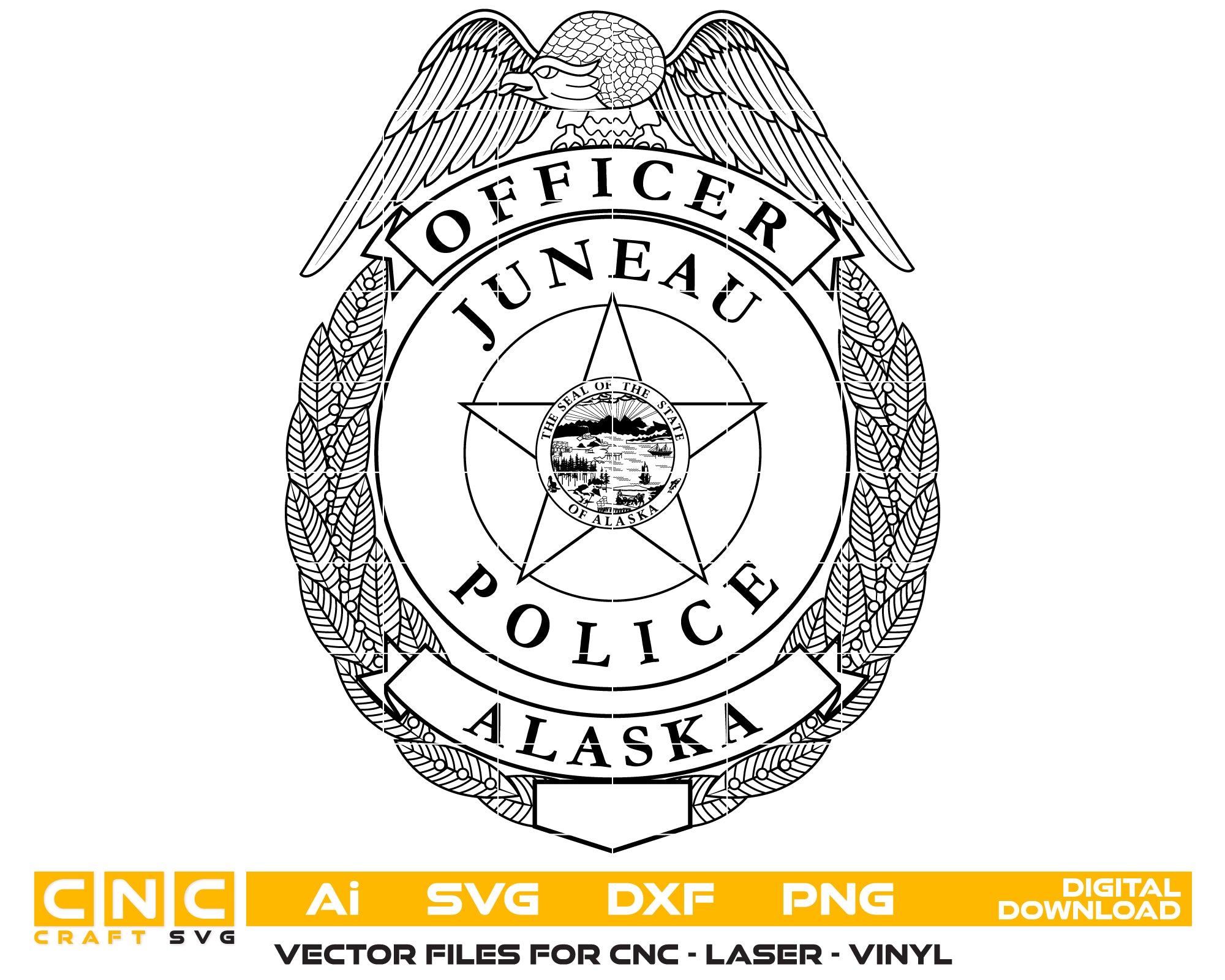 Juneau, Alaska Police Officer Badge