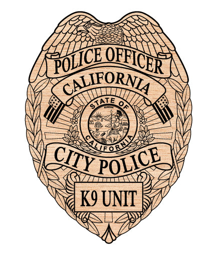 K9 Unit City Police Officer Badge California SVG, California K9 Police Emblem Vector, K9 Unit Badge SVG, California Police Officer Badge, K9 Law Enforcement Badge