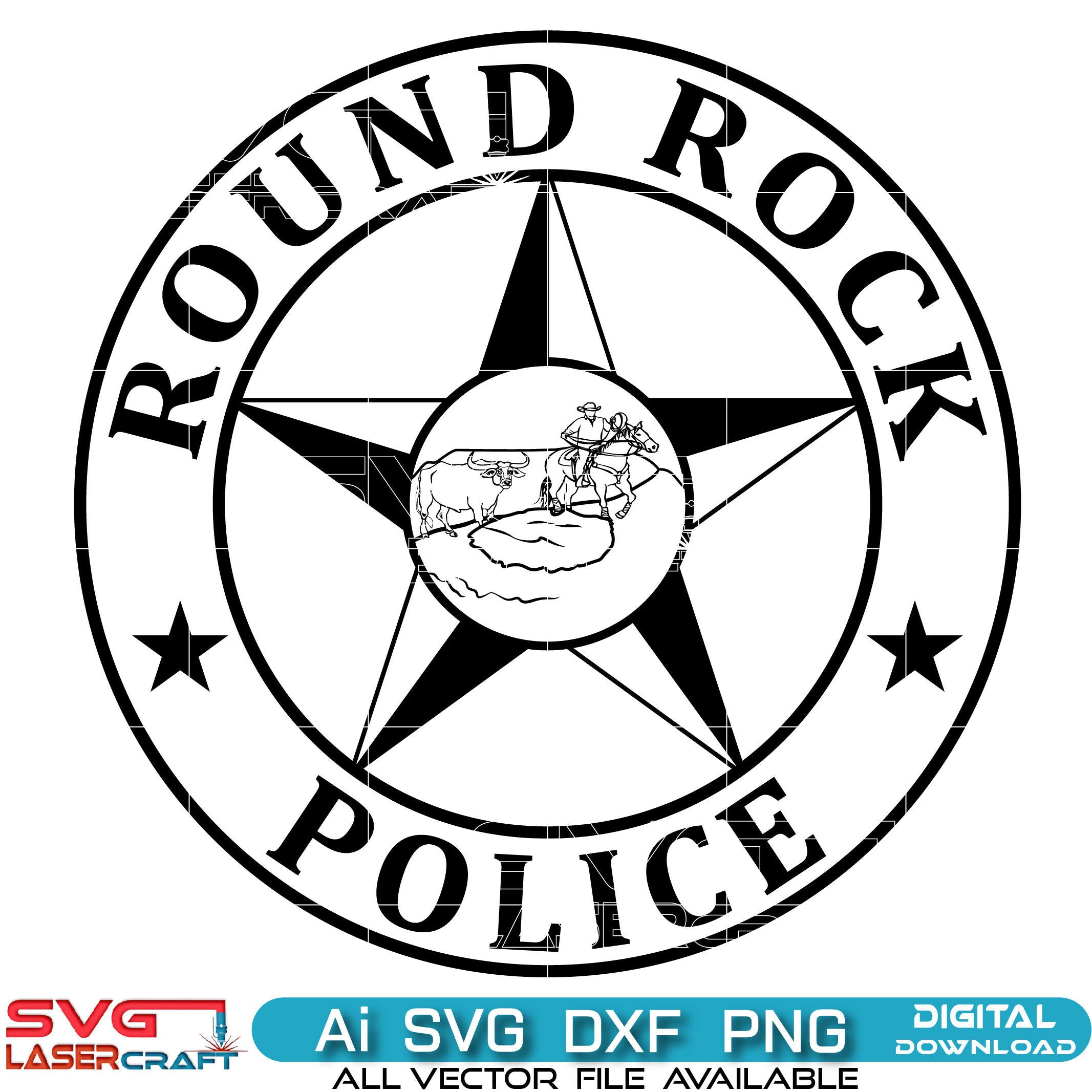 Round Rock Texas Police Seal Vector Art