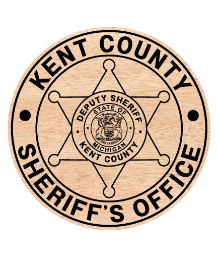 Kent County Sheriff’s Office Badge SVG digital download, Michigan sheriff emblem vector design for Cricut, Silhouette, CNC, engraving, and law enforcement crafts.