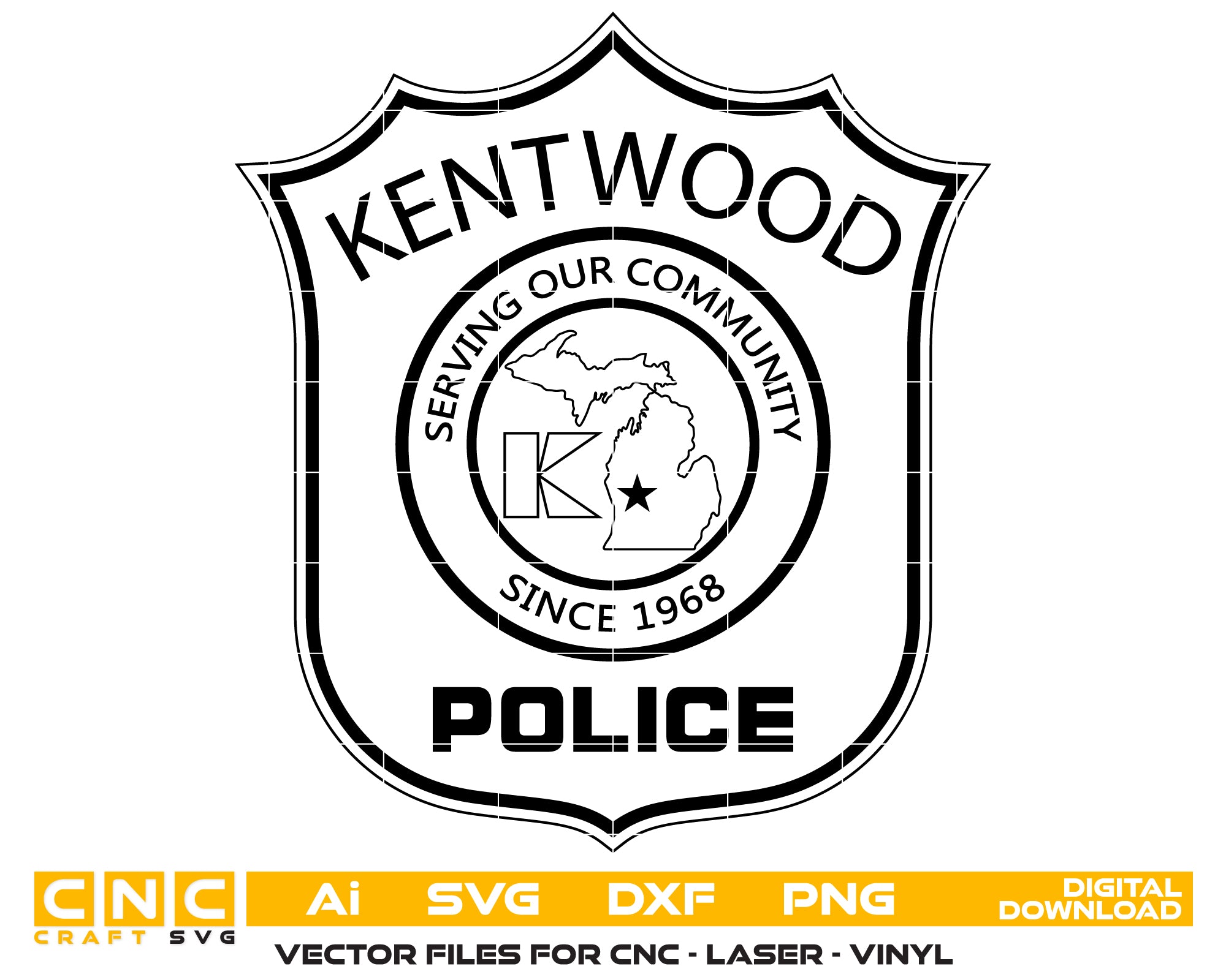 Kentwood Police Department Logo SVG, Kentwood PD Logo Vector, Michigan Police Logo Design, Law Enforcement Logo SVG