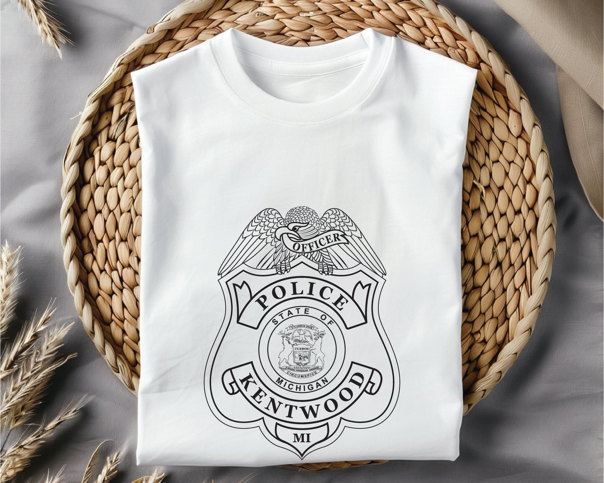 Kentwood Police Officer Badge SVG, Kentwood Police Badge Vector, Michigan Police Badge Design, Law Enforcement Badge SVG