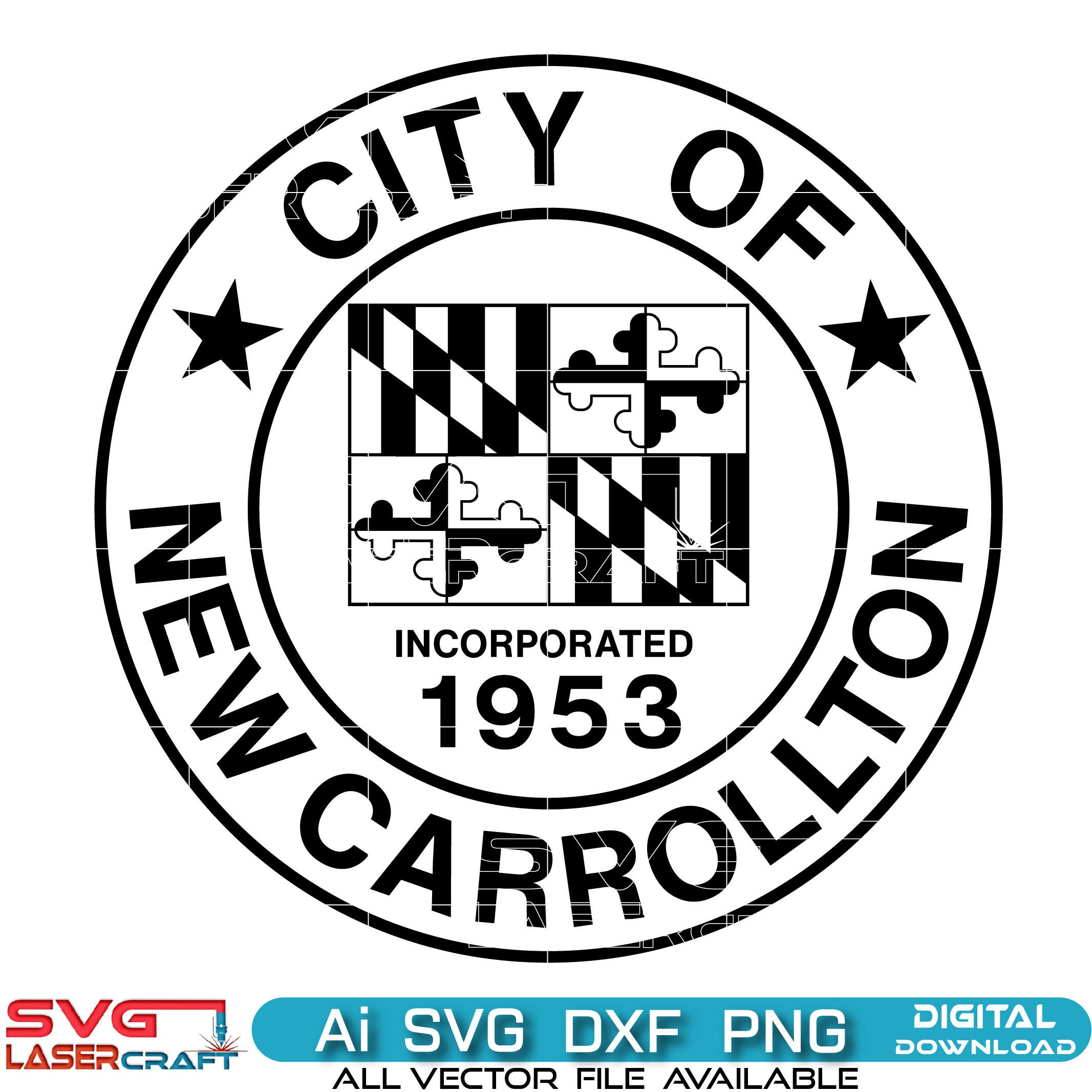 City Of New Carrollton Seal Svg Vector Art
