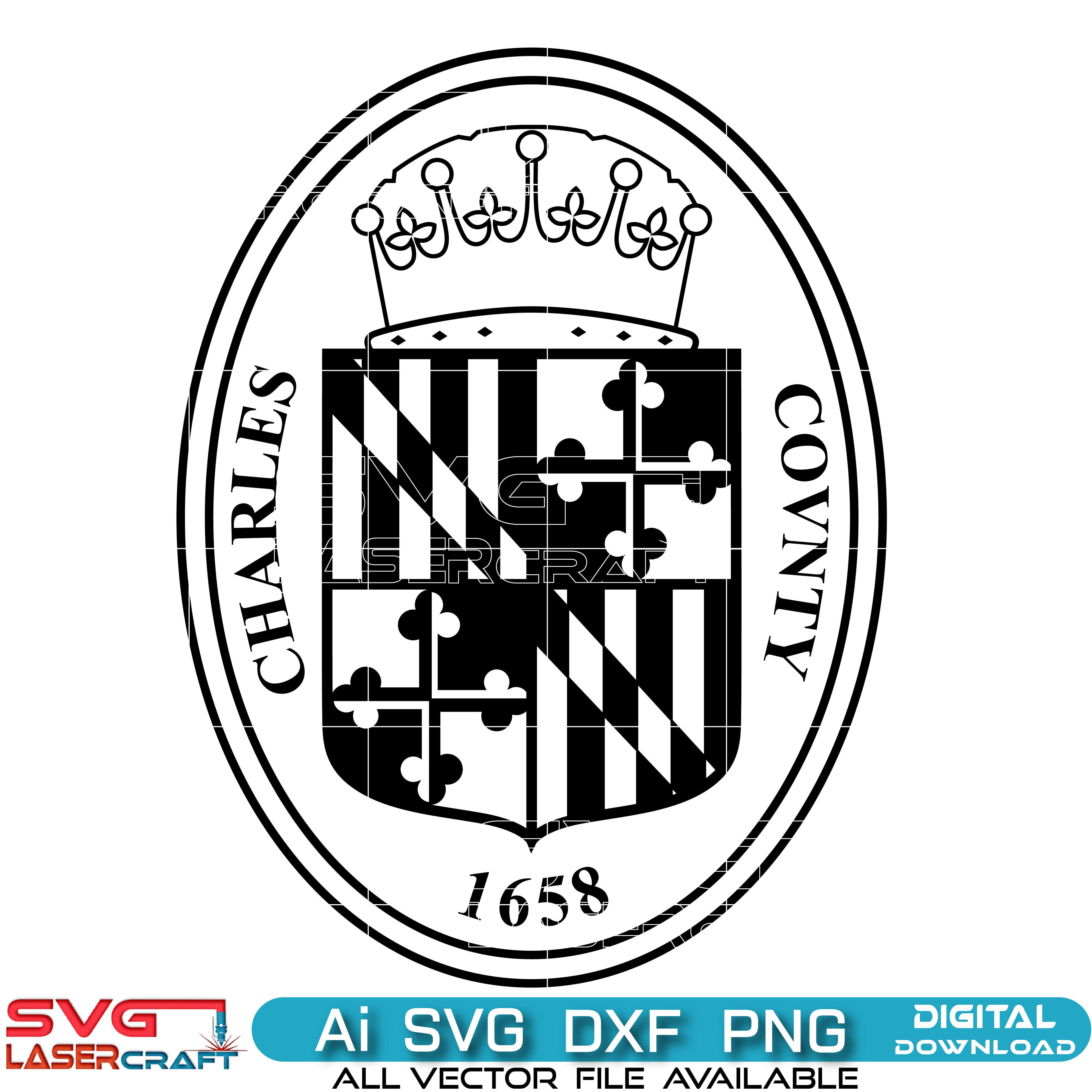 Seal of Charles County,Maryland svg vector Art