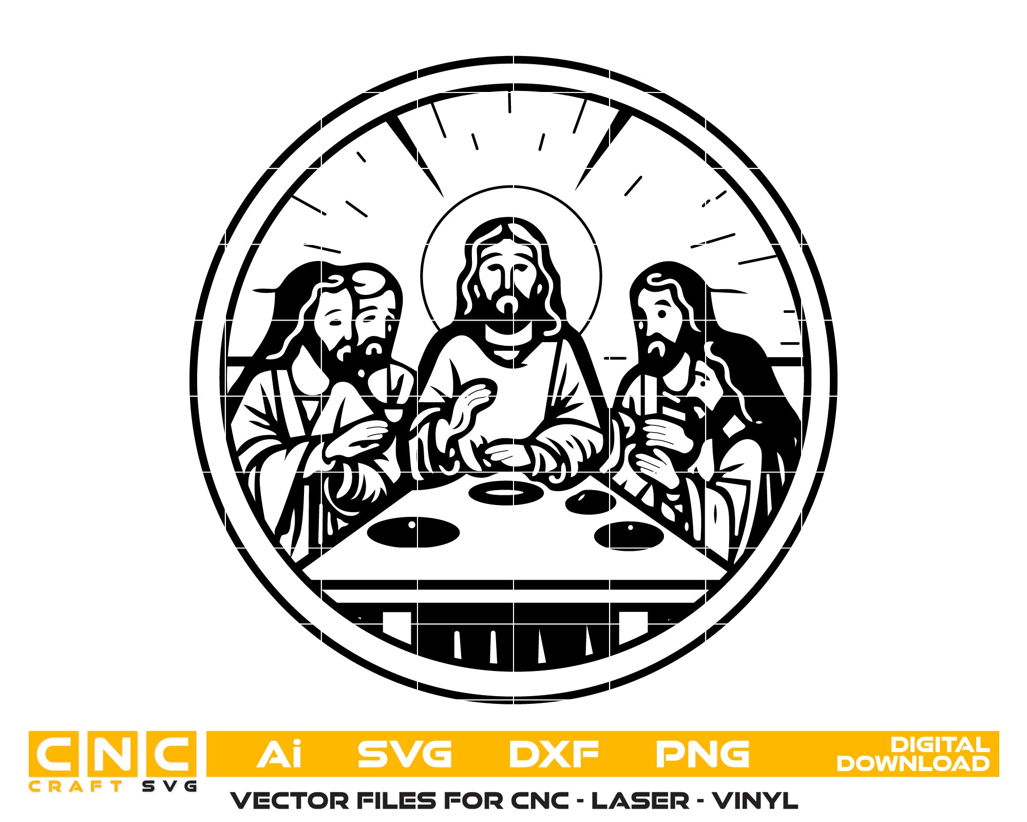 Last Supper Digital File | CNC, Laser, and Vector Art
