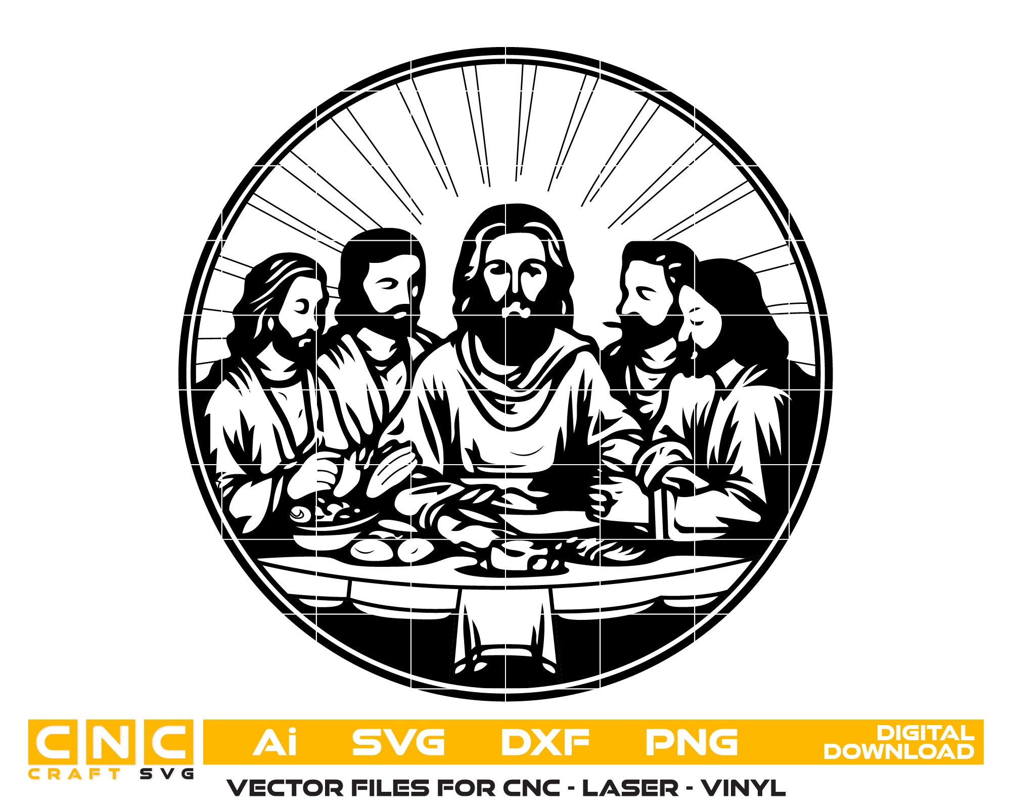 Last Supper Digital File | CNC, Laser, and Vector Art