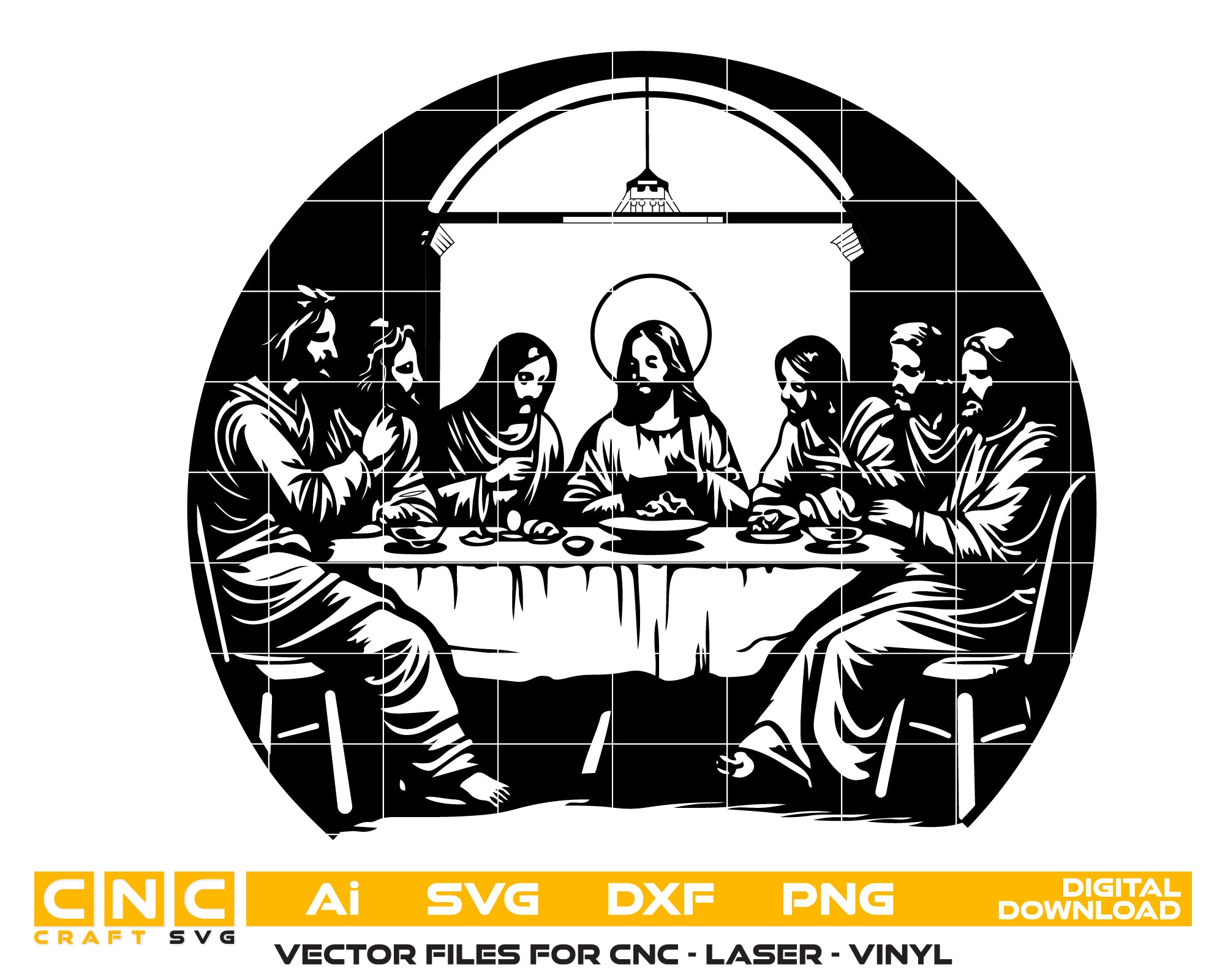 Last Supper Digital File | CNC, Laser, and Vector Art