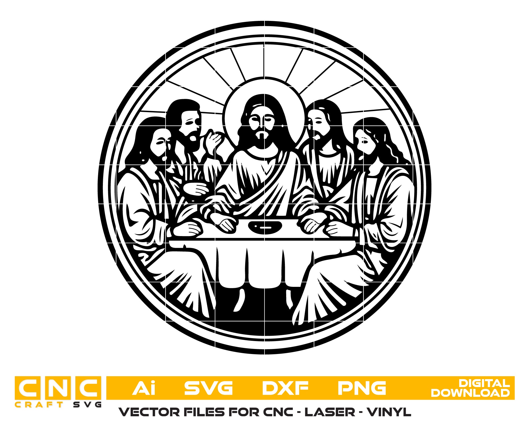 Last Supper Digital File | CNC, Laser, and Vector Art