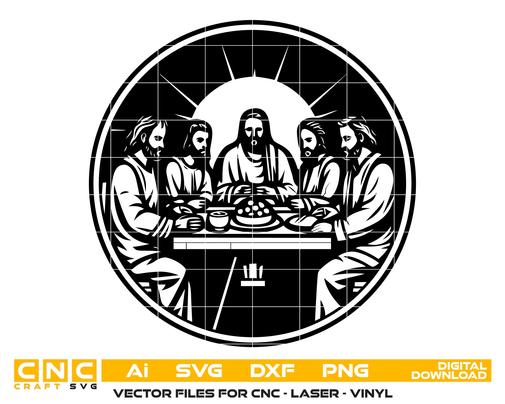 Last Supper Digital File | CNC, Laser, and Vector Art