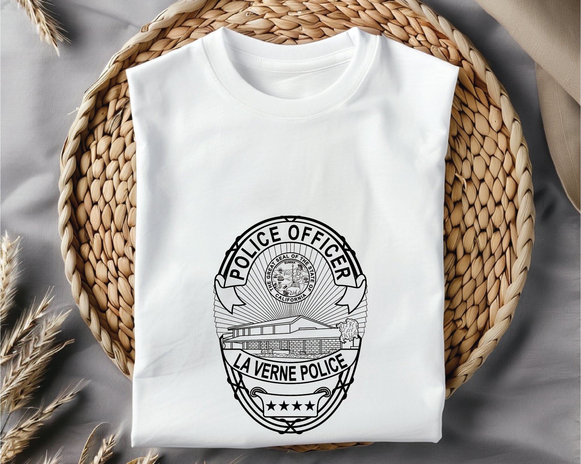 La Verne Police Officer Badge SVG, La Verne Police Logo Vector, California Police Badge SVG, Law Enforcement Badge Digital File, Police Patch SVG Design