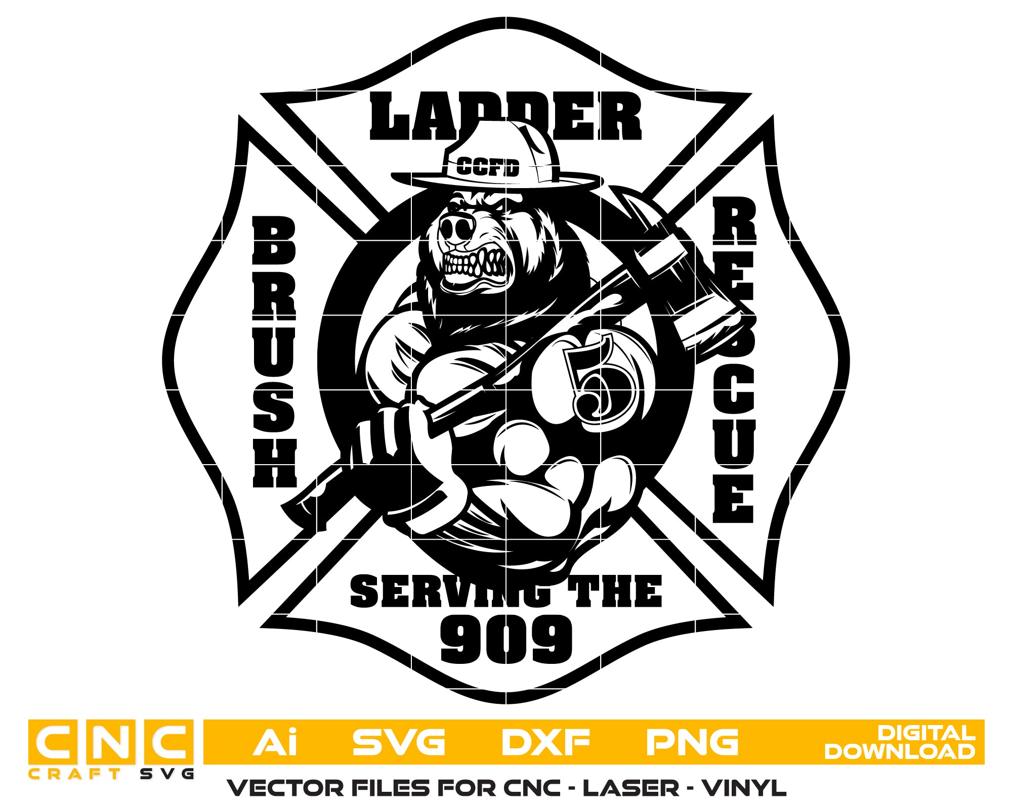 Ladder Brush 5 CCFD Badge