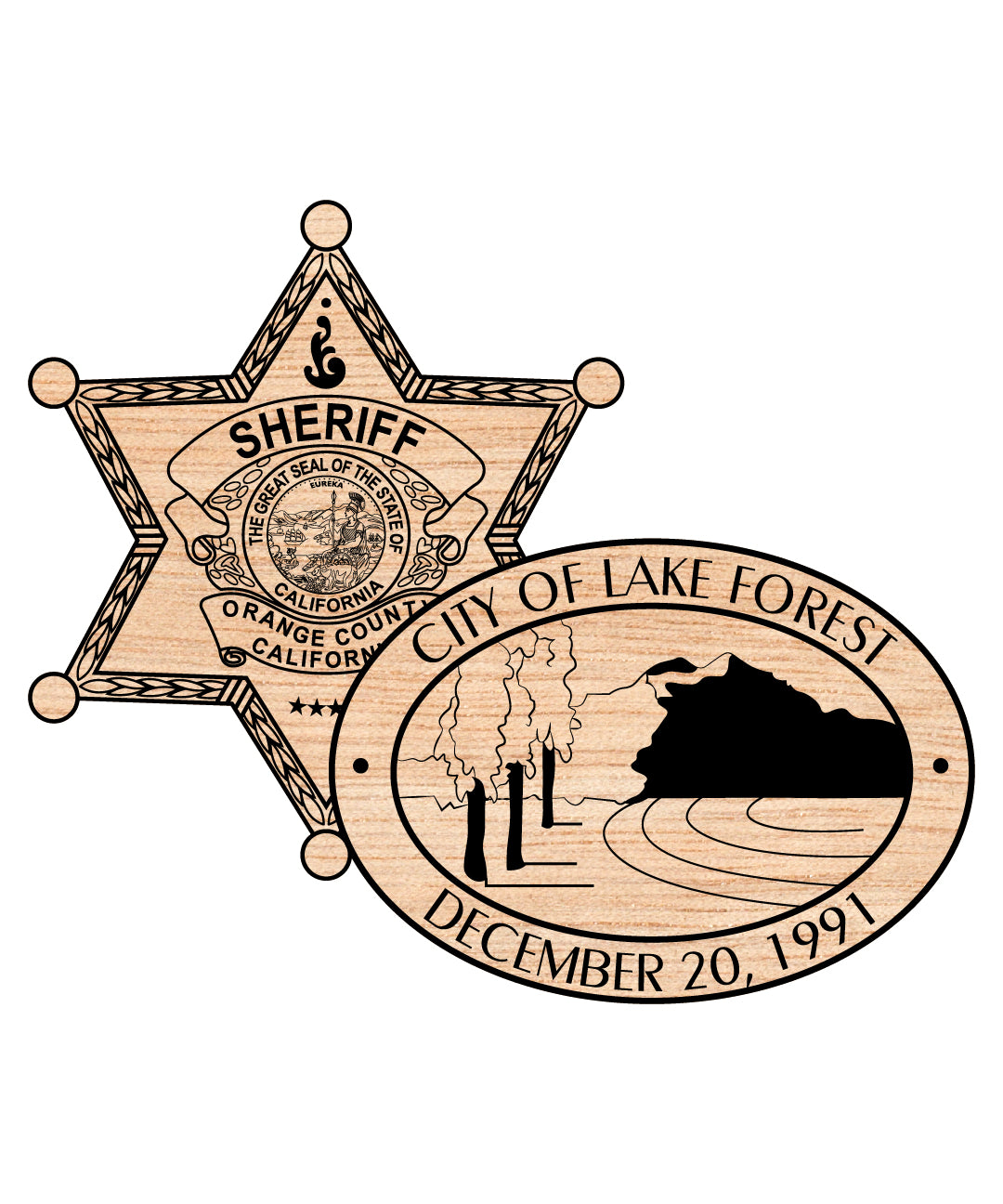 Lake Forest Orange County Sheriff Badge SVG, California Law Enforcement Badge, OC Sheriff Lake Forest Emblem, Orange County SO Badge Vector, Police Shield SVG