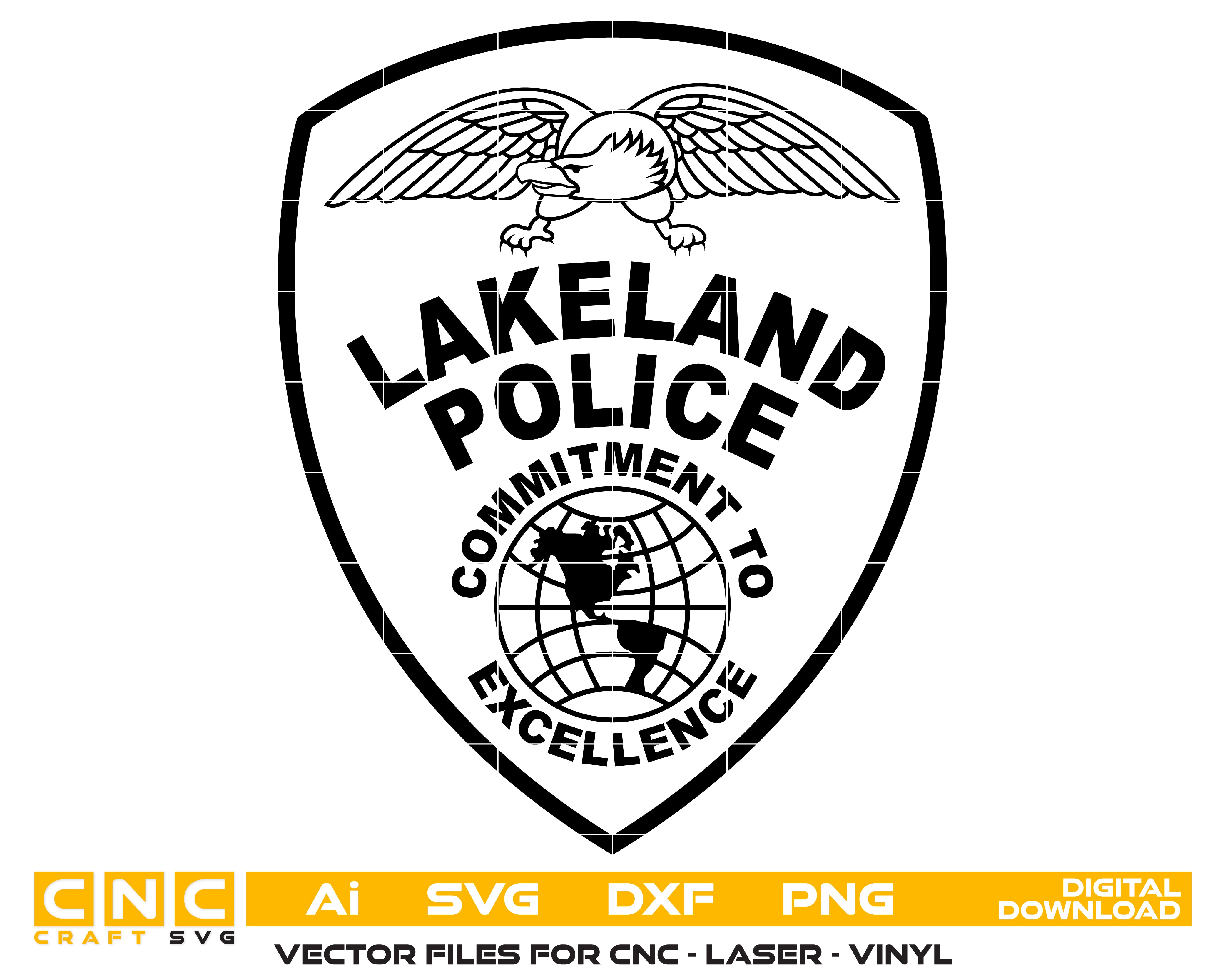 Lakeland Police Patch SVG, Florida Police Shoulder Patch Vector, Lakeland PD Patch SVG, Law Enforcement Patch Design, Police Emblem Vector, Engraving Patch File