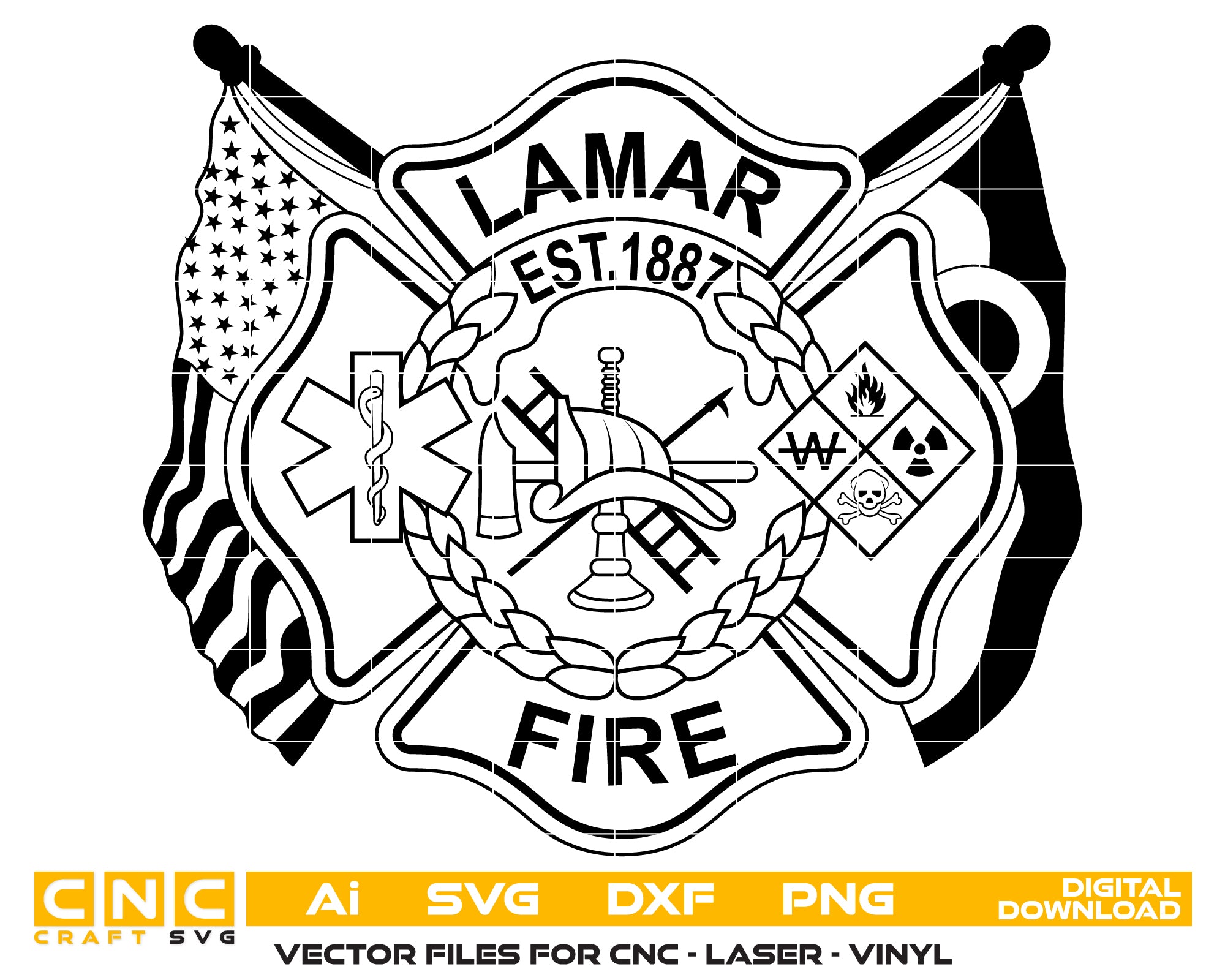 Lamar Fire Department Logo SVG
