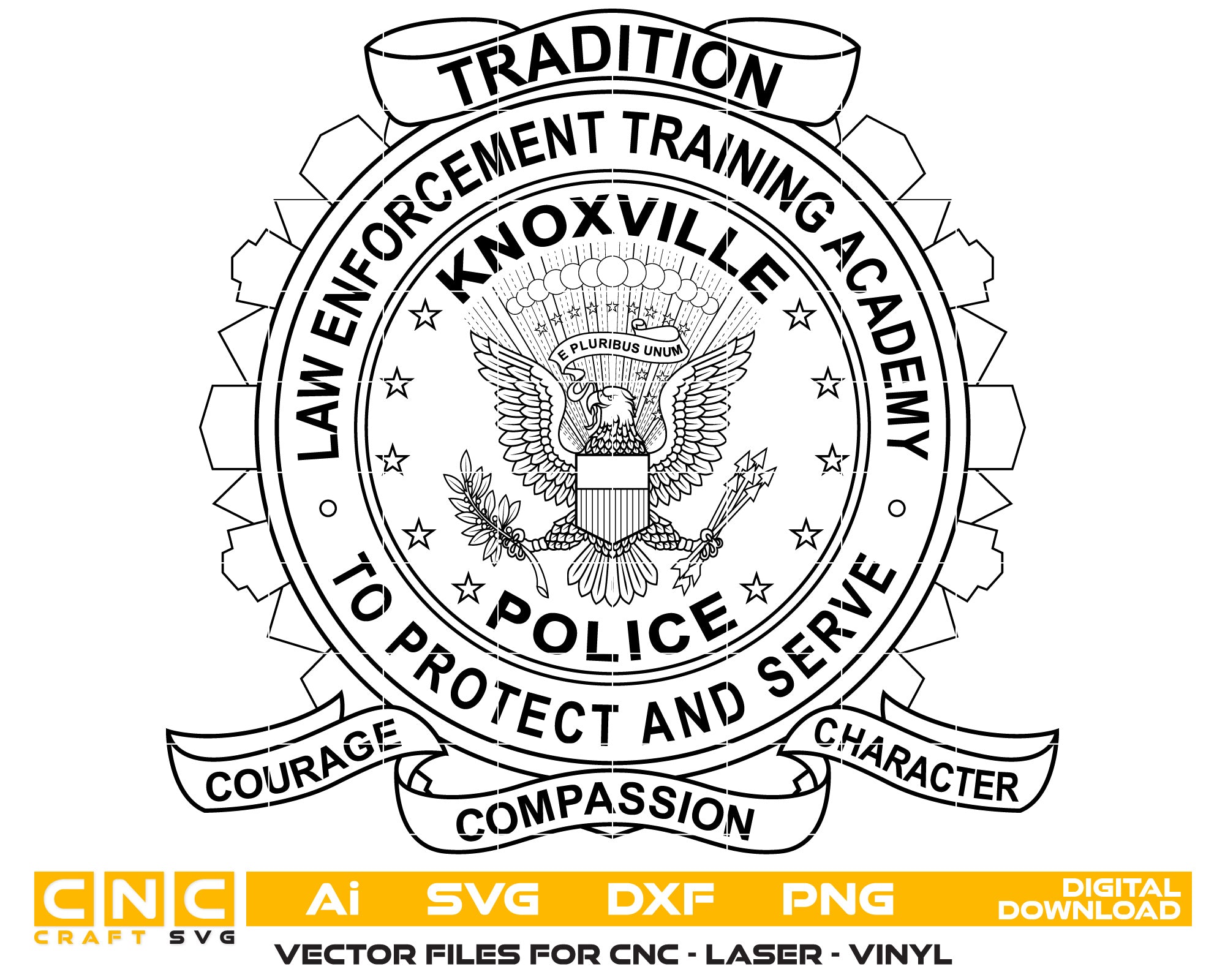 Law Enforcement Training Academy Knoxville Police Badge vector art
