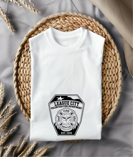 League City Volunteer Fire Department Badge SVG, Fire Department Badge Vector, League City Fire Badge, Firefighter Badge SVG, Fire Company Badge Vector