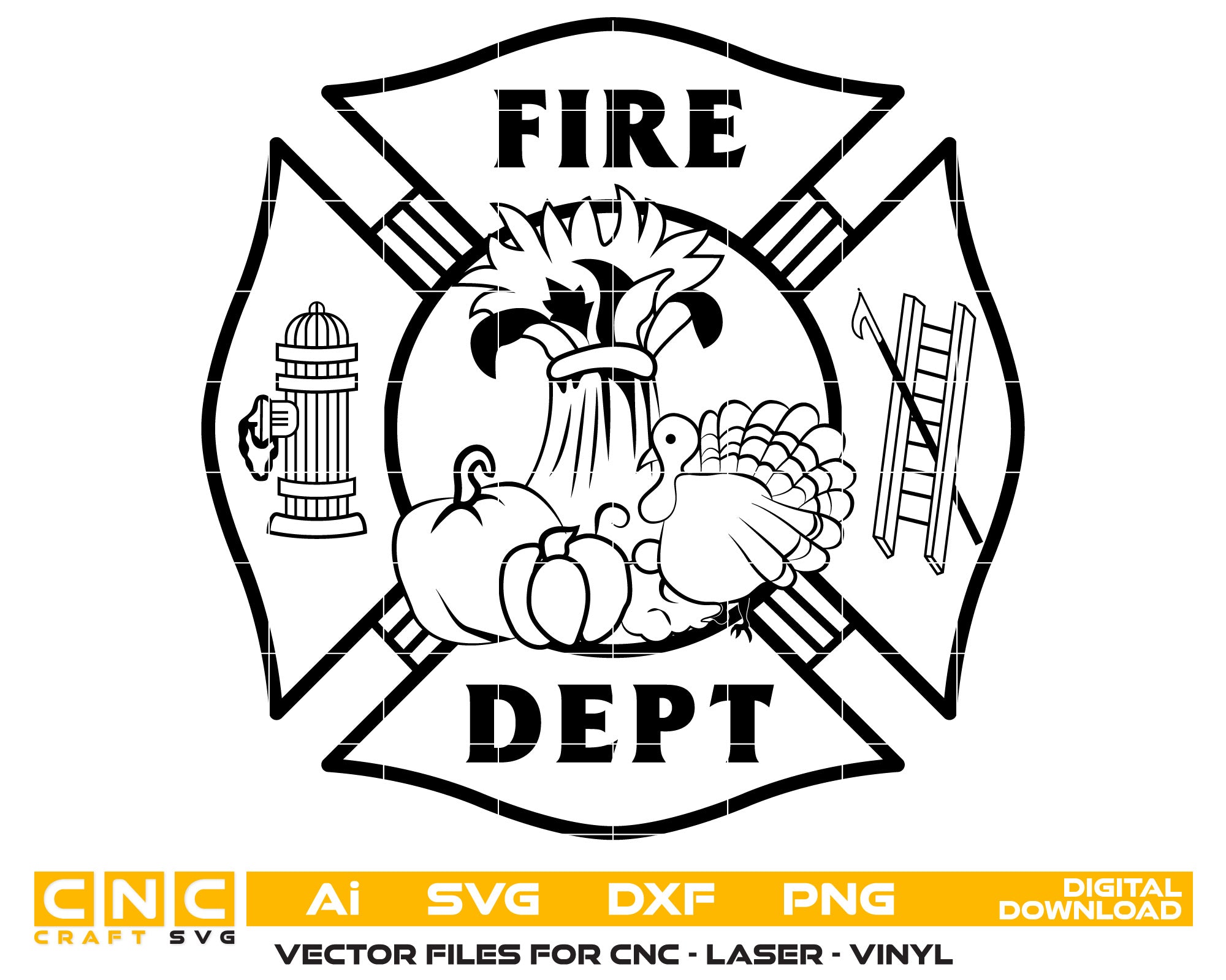 Linwood Volunteer Fire Department Badge SVG | Firefighter Vector Design for CNC & Printing