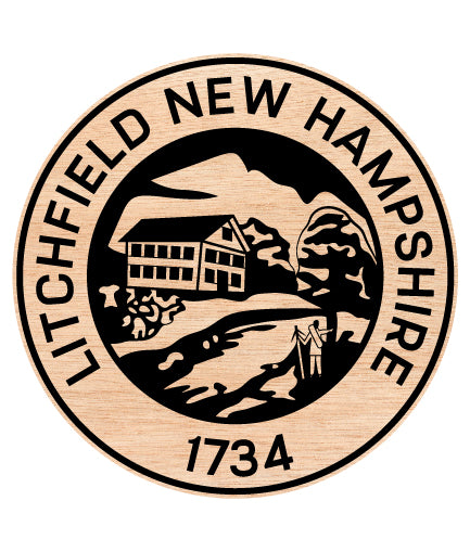 Litchfield New Hampshire Seal SVG digital download, official city emblem vector design for Cricut, Silhouette, CNC, engraving, and civic crafts.