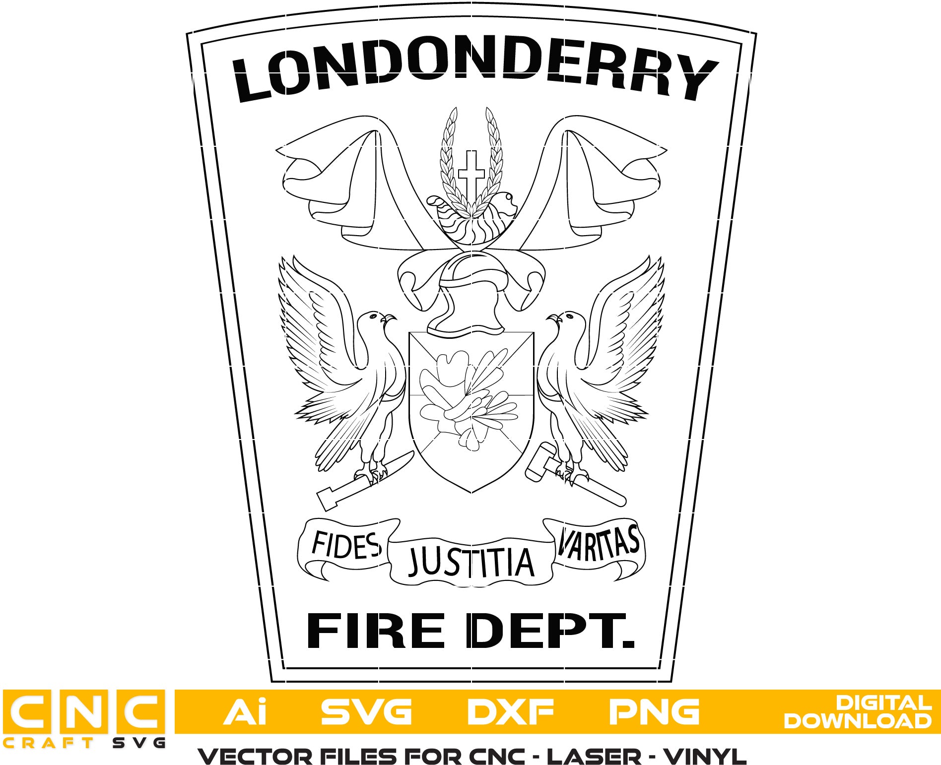Londonderry Fire Dept logo Vector Art, Ai,SVG, DXF, PNG, Digital Files