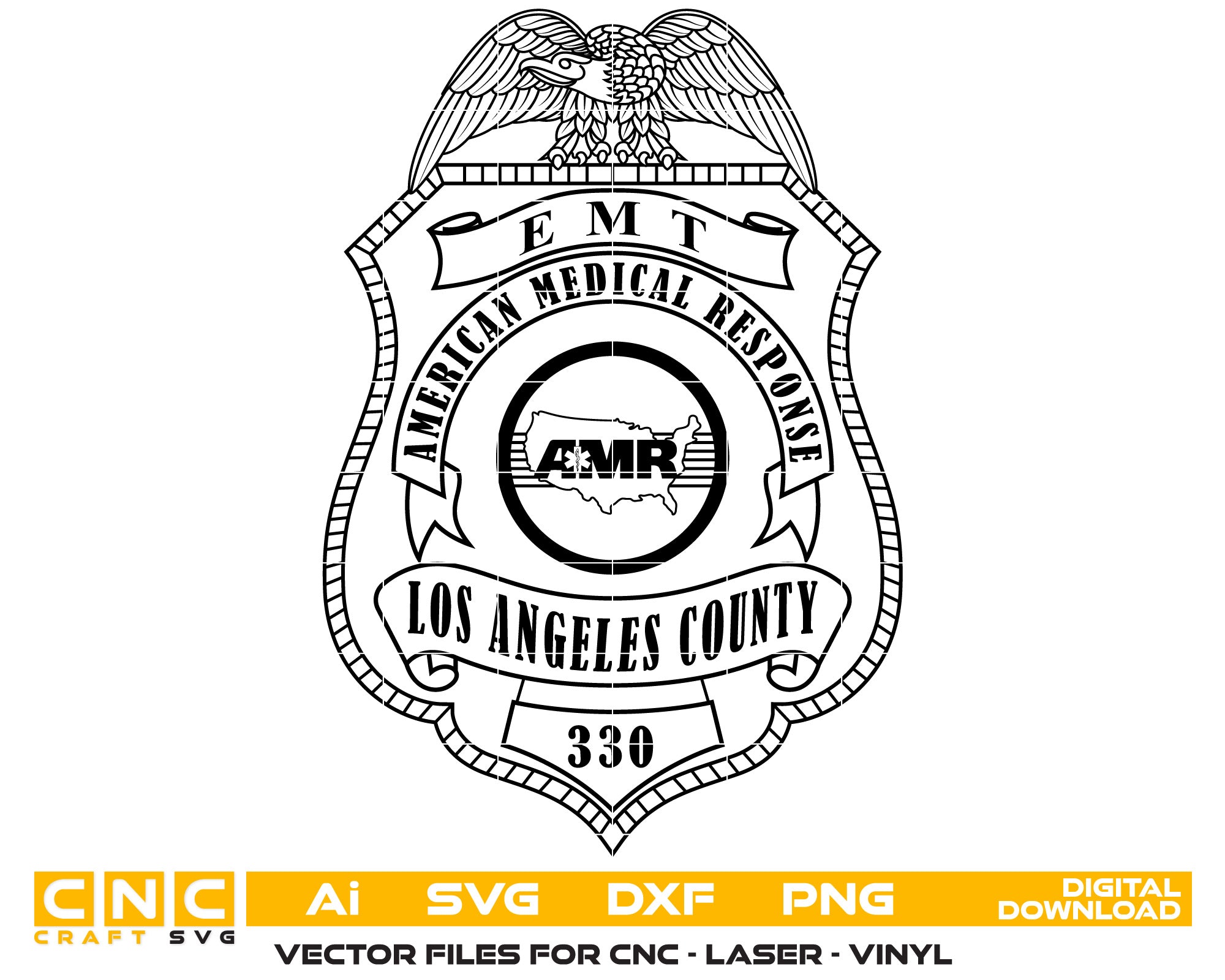 Los Angeles Emt Ems Uniform Badge