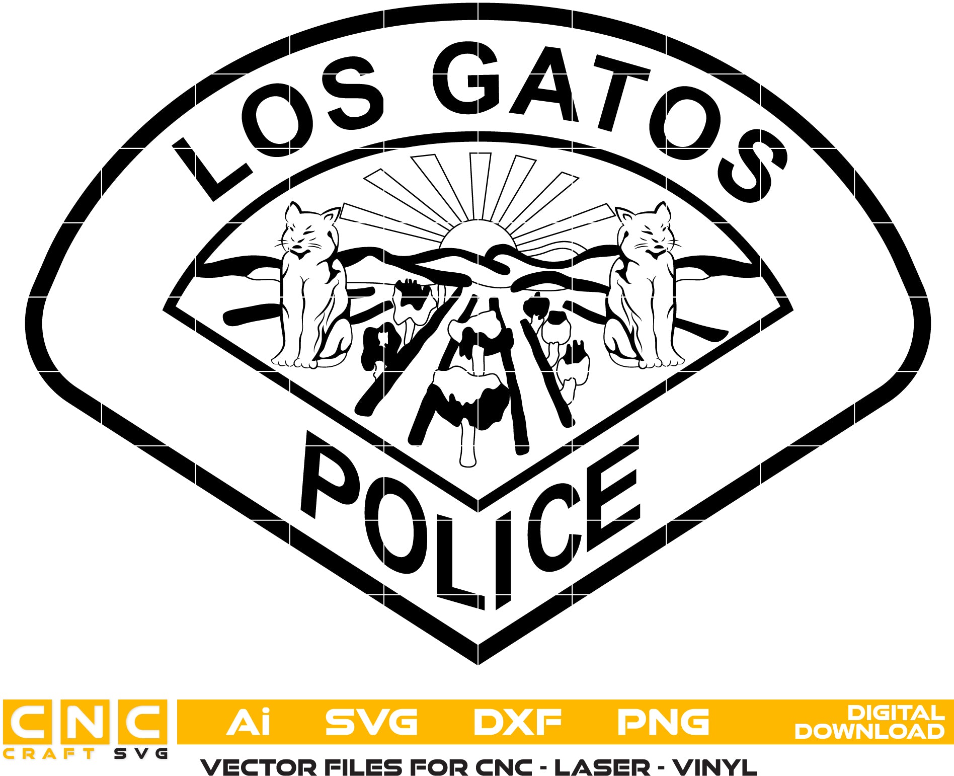 Los gatos police department california shoulder patch