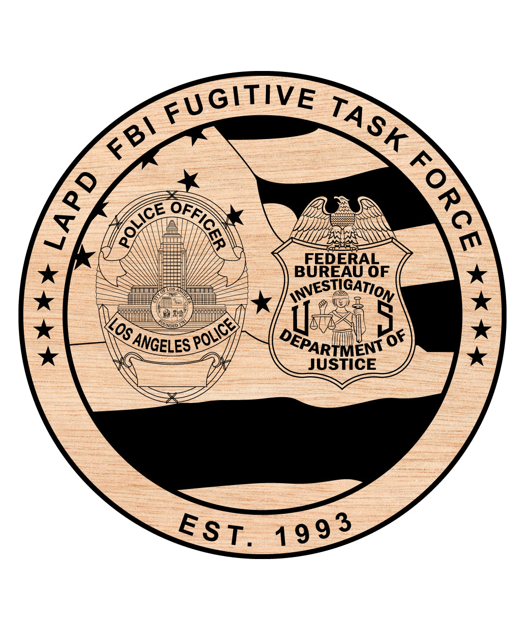 Los Angeles Fugitive Task Force Badge SVG, LA Fugitive Task Force Emblem Vector, California Law Enforcement Badge, LAPD Fugitive Task Force Badge, Fugitive Task Force Badge SVG