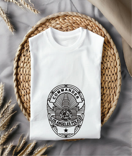 Los Angeles Police Department Commander Badge SVG digital download, police commander emblem vector design for Cricut, Silhouette, CNC, engraving, and law enforcement crafts.