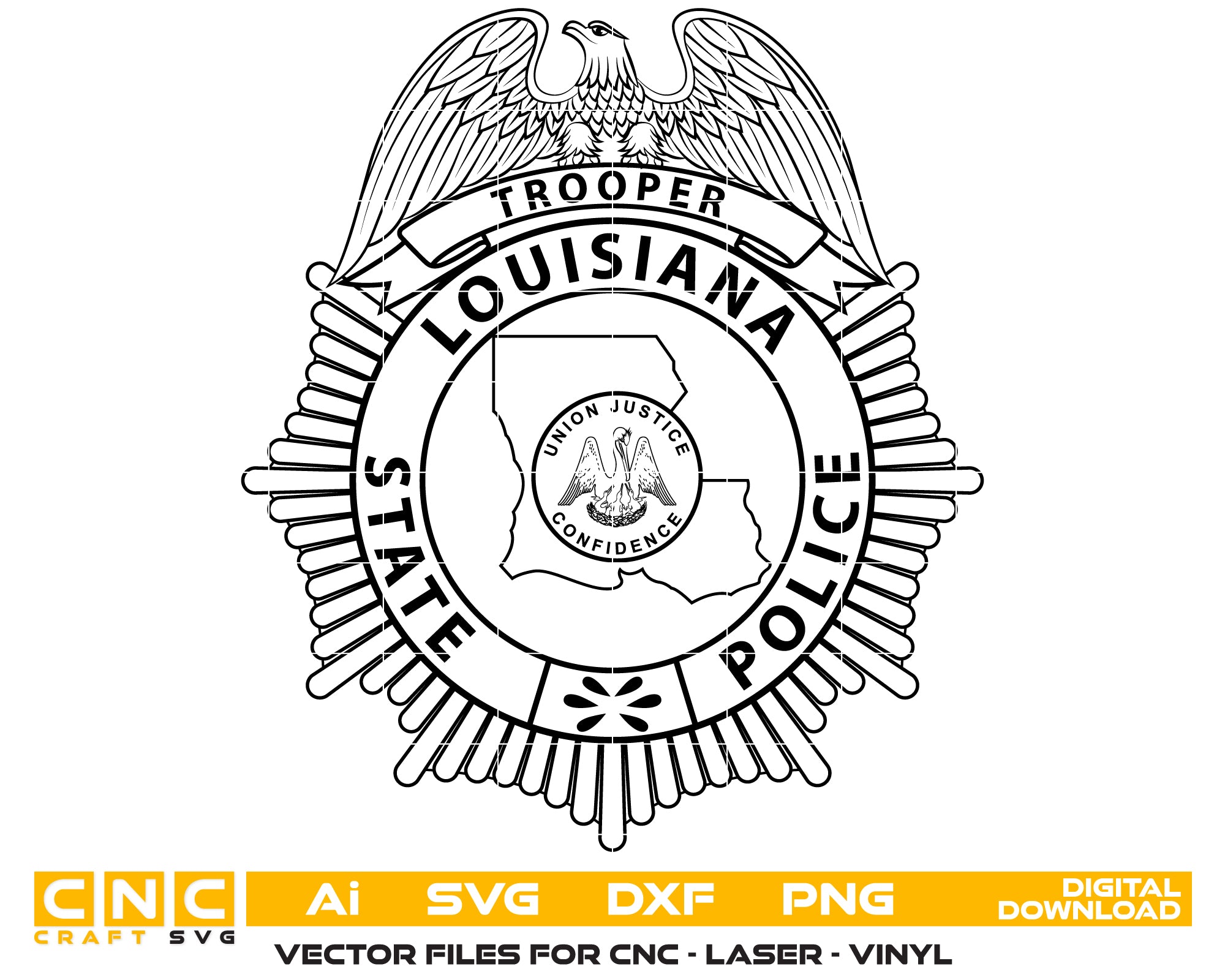 Louisiana State Police Trooper Badge SVG