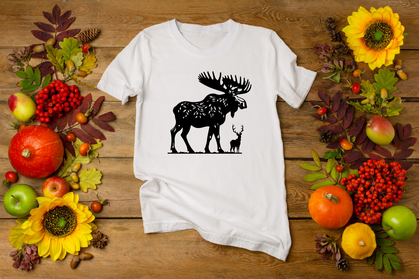 Moose and Deer Silhouette Vector Art – Digital Download