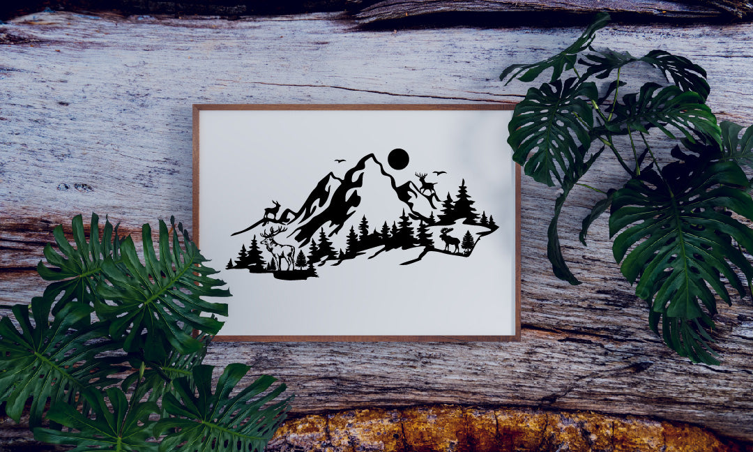 MOOSE ON HILLTOP VECTOR ART