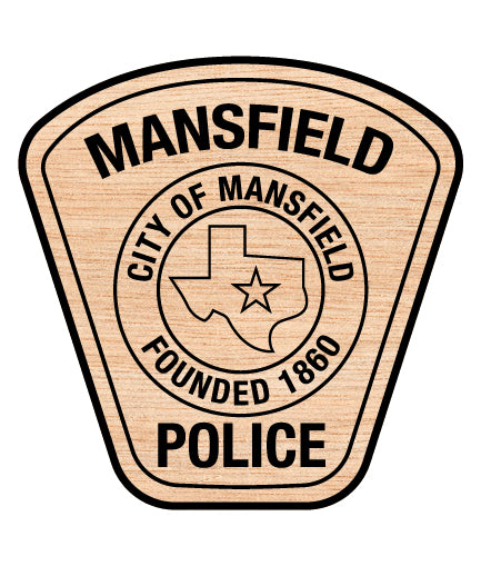 Mansfield Police Department Patch SVG digital download, Texas police emblem vector design for Cricut, Silhouette, CNC, engraving, and law enforcement crafts.