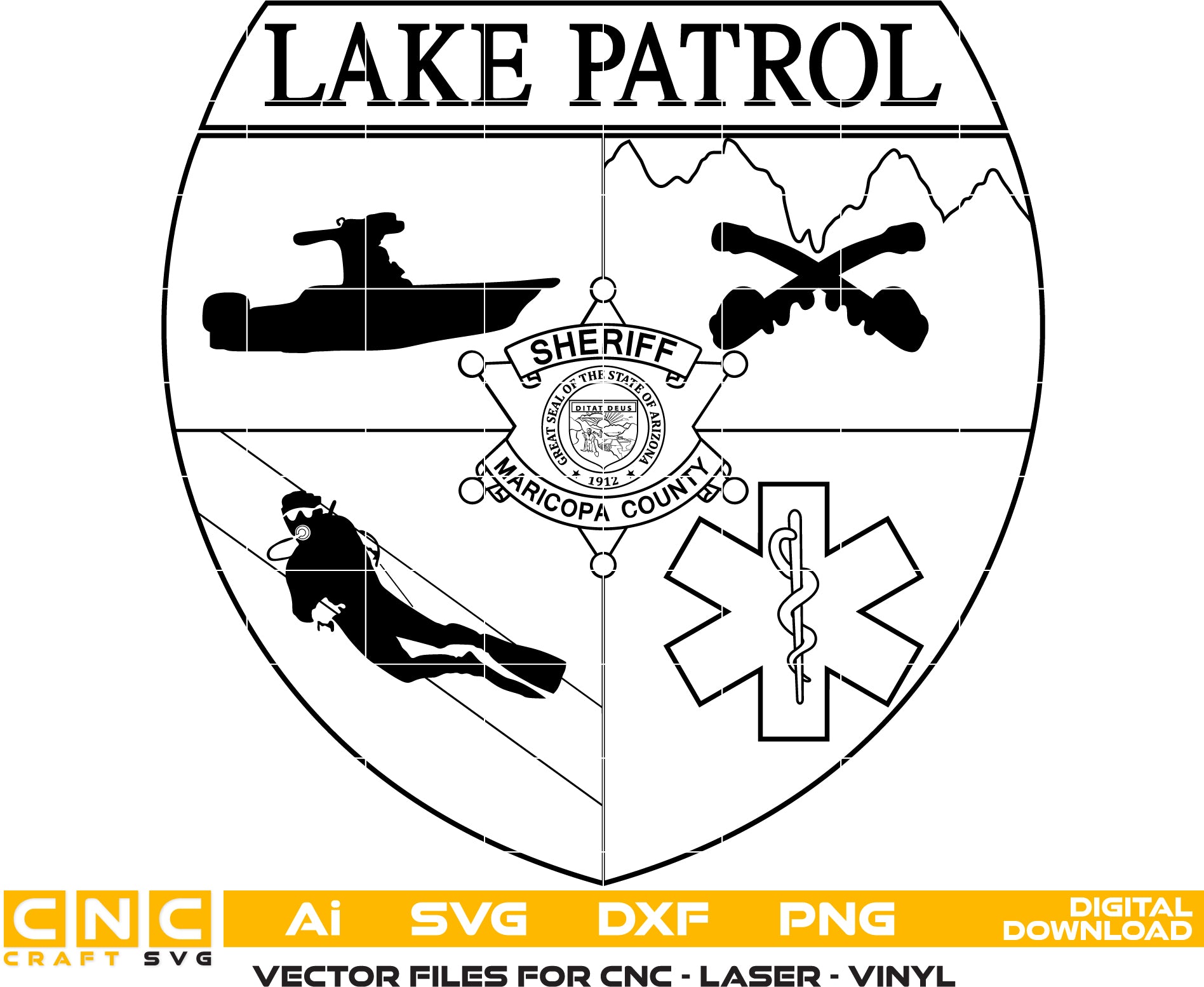 Maricopa County Sheriff's Lake Patrol Badge - Vector Art Files