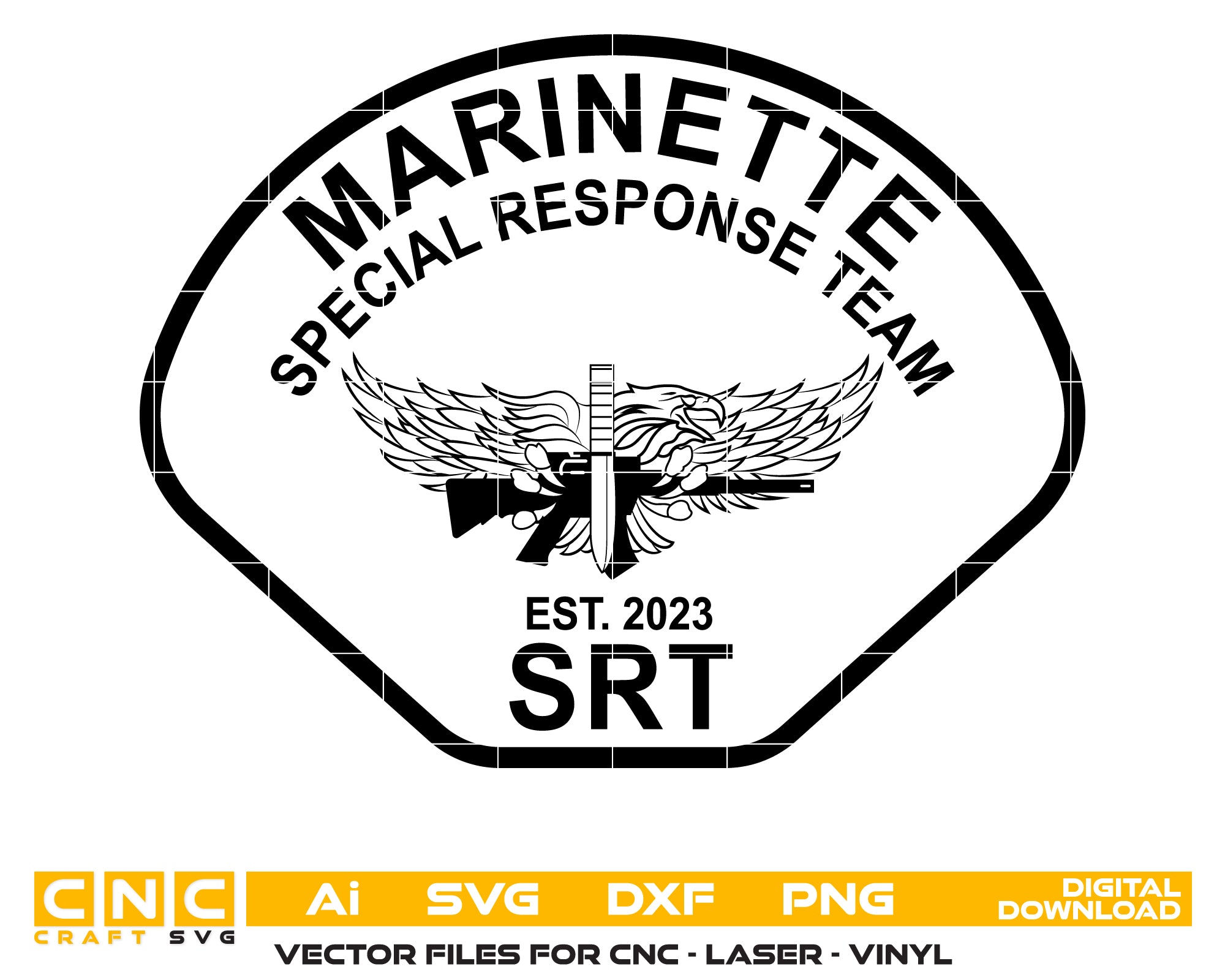 Marinette Special Response Team Logo SVG – Tactical Vector Design for Printing & Engraving
