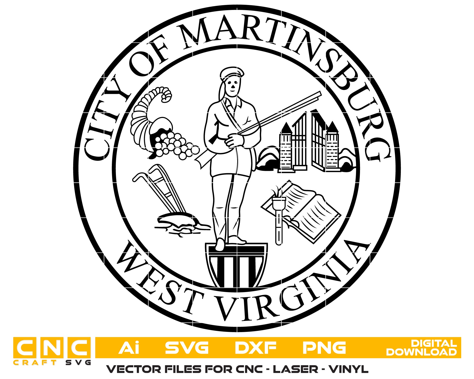 Martinsburg City Seal, West Virginia