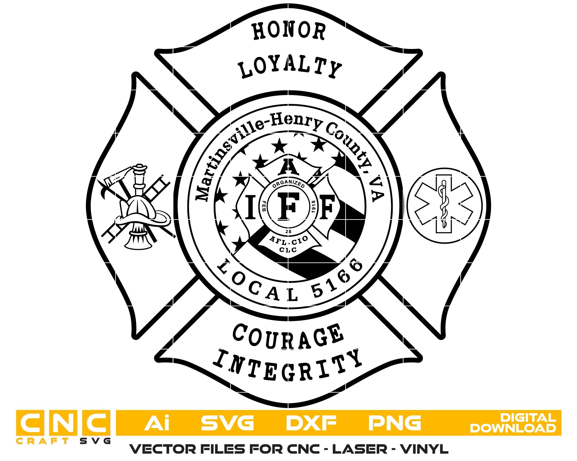 Martinsville-Henry County Fire Department Badge Varginia