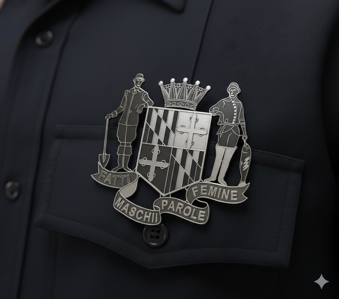 Maryland National Guard Crest SVG
Maryland State Coat of Arms Vector
Fatti Maschii Parole Femine Motto Design
MD Army Guard Emblem for Engraving
Military Unit Crest CNC File