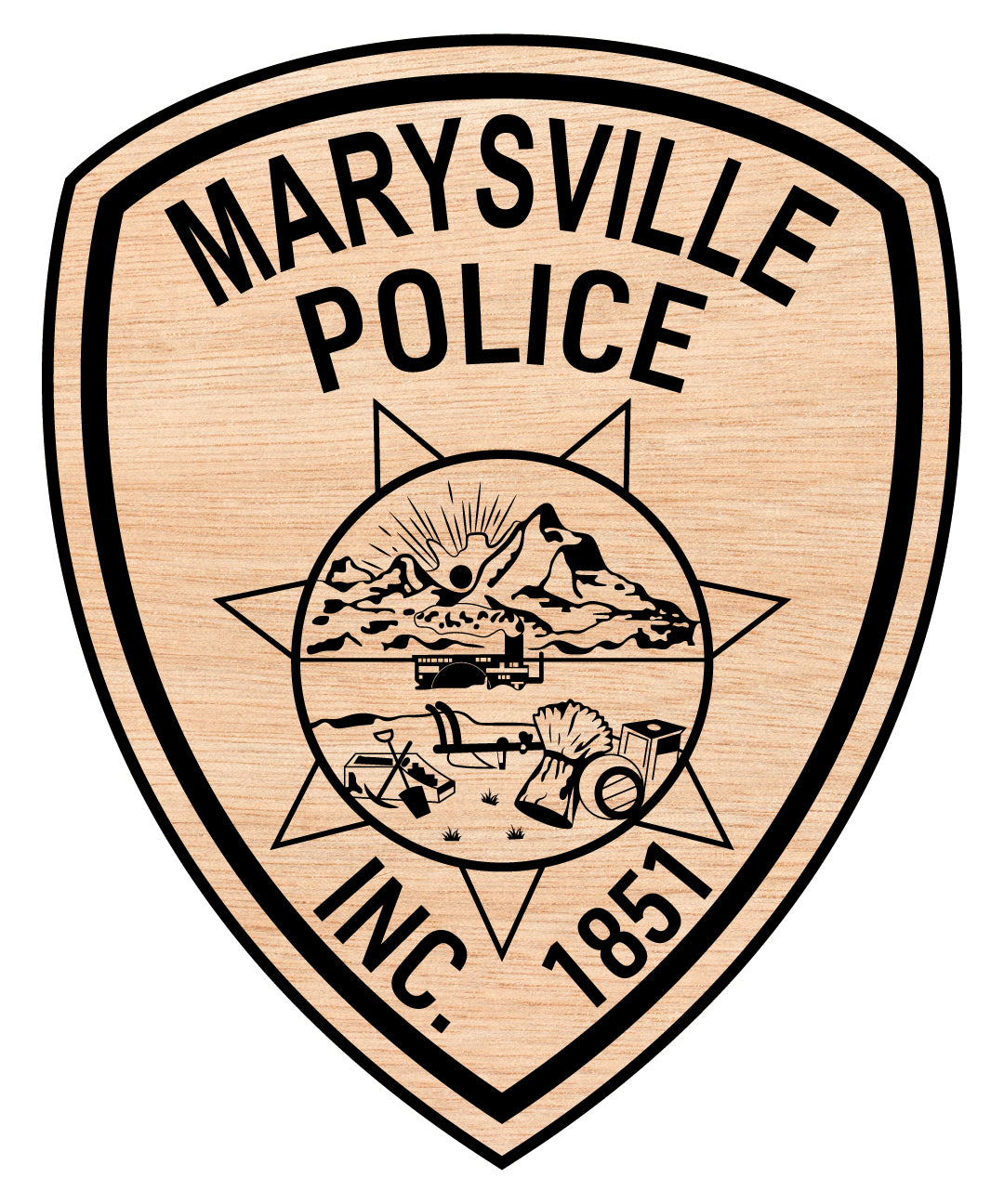 Marysville California Police Patch SVG, Marysville PD Badge Vector, California Police Department Patch, Marysville Law Enforcement Emblem, Police Patch SVG