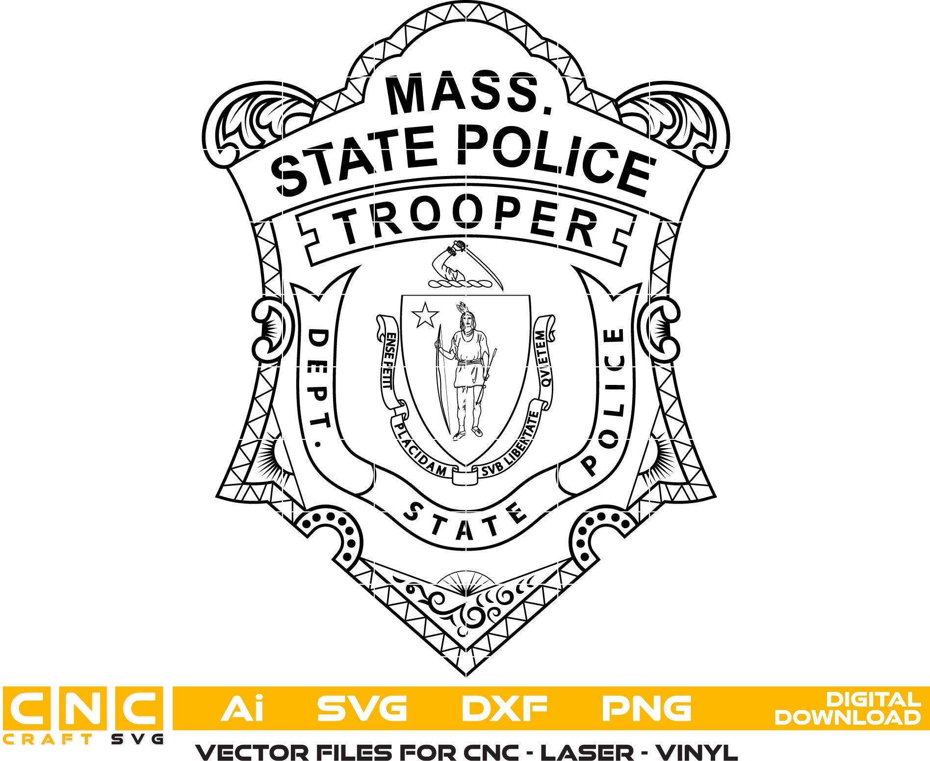 Massachusetts State Police Trooper Badge