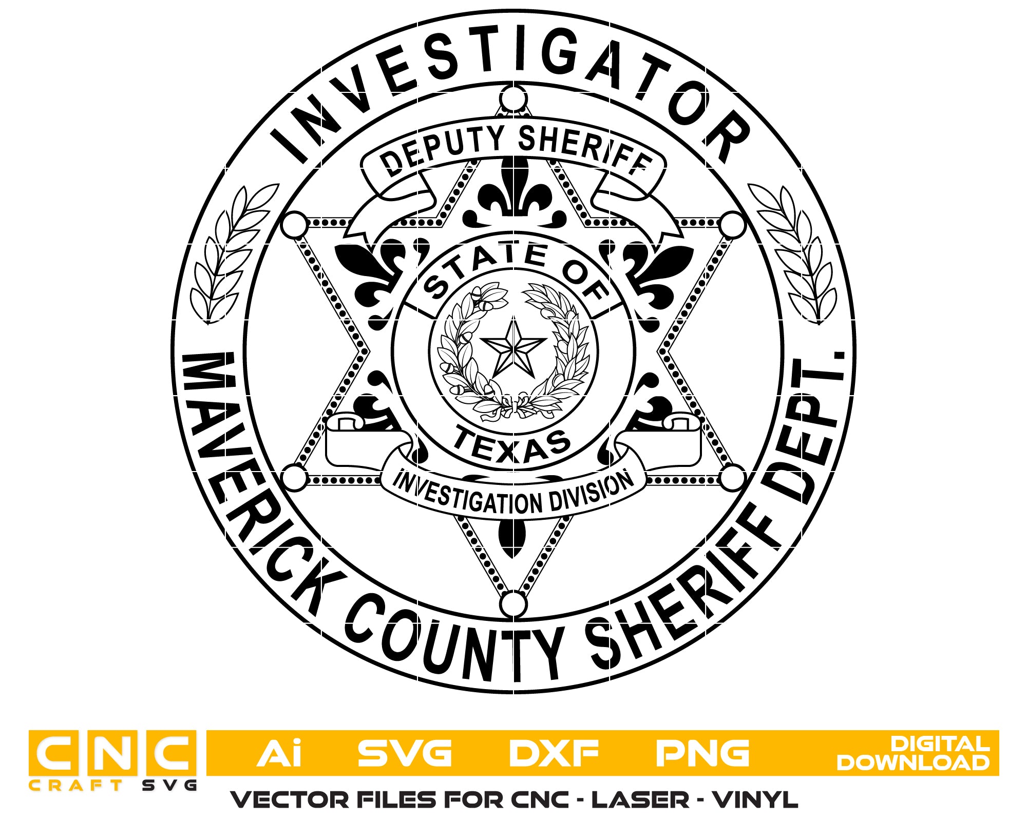 Maverick County Sheriff Badge Svg