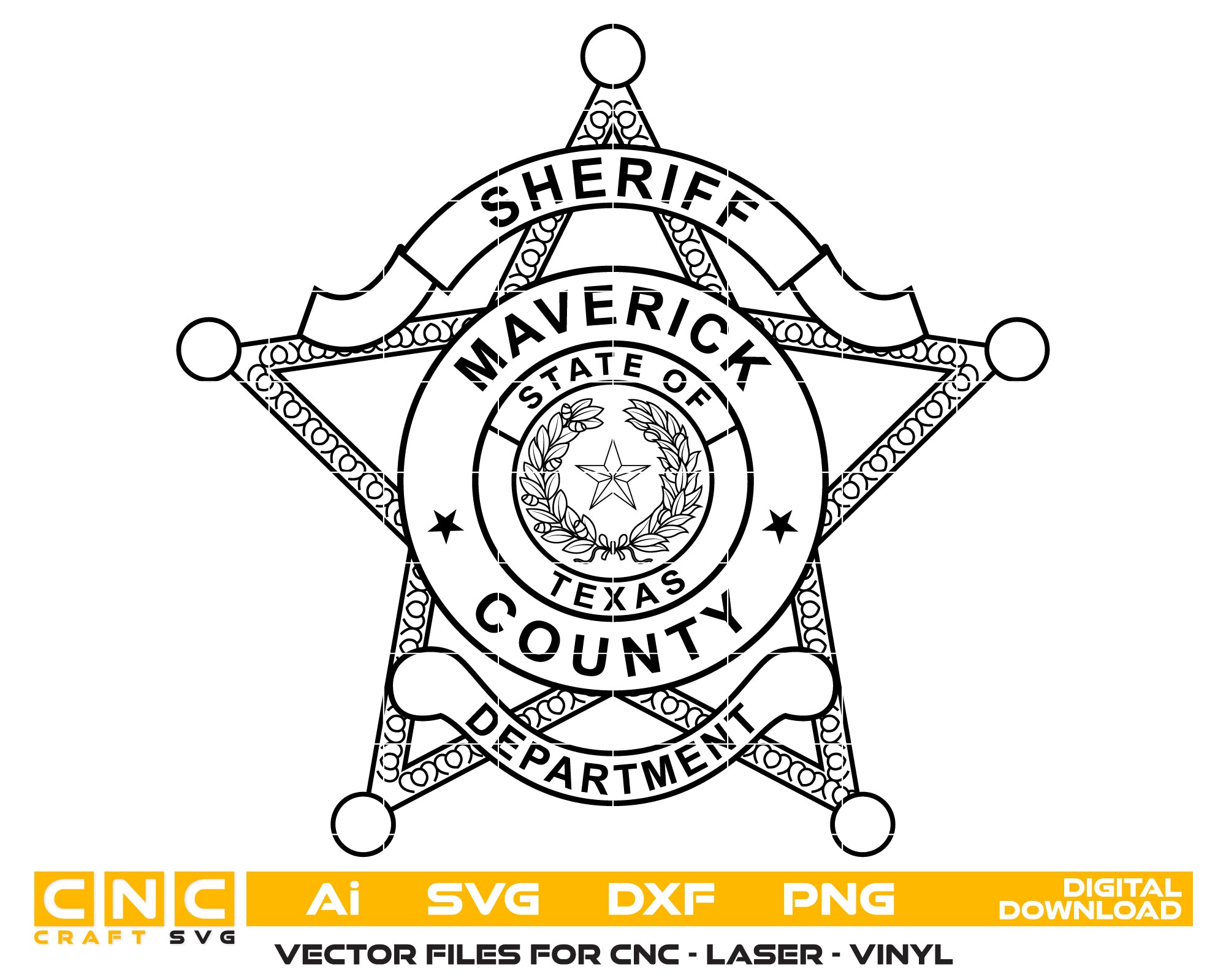 Maverick County Sheriff's Office Badge Svg
Maverick County Badge
Sheriff's Office Badge
Texas Badge