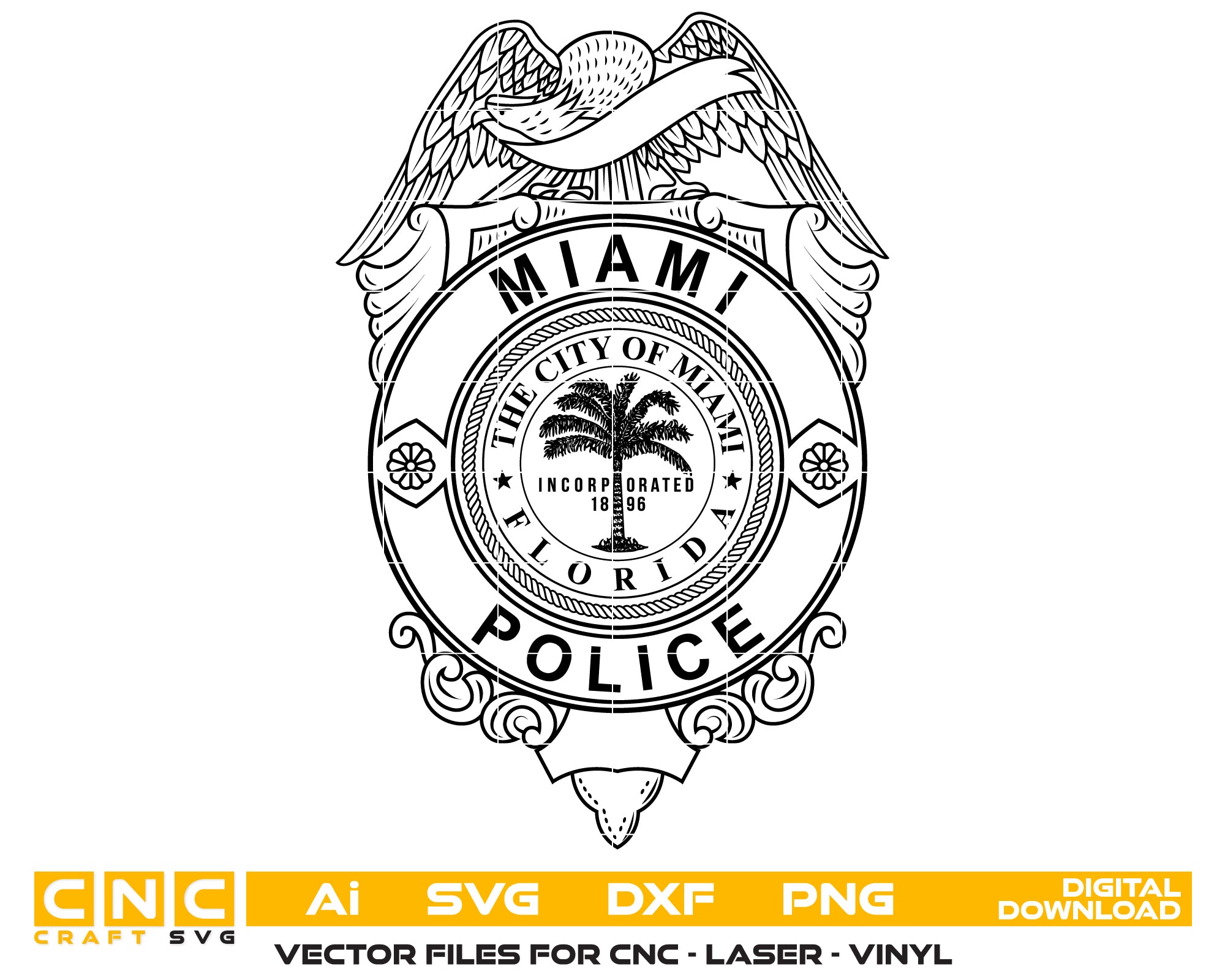 miami police department badge svg, miami florida police badge vector, miami police svg emblem, florida police badge svg, miami law enforcement badge svg