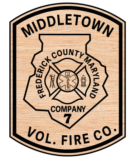 Middletown Volunteer Fire Company Logo SVG digital download, firefighter emblem vector design for Cricut, Silhouette, CNC, engraving, and volunteer fire crafts.